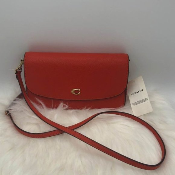 Coach Handbags - *SOLD* New Coach Polished Pebble Leather Hayden Crossbody - Red/Orange